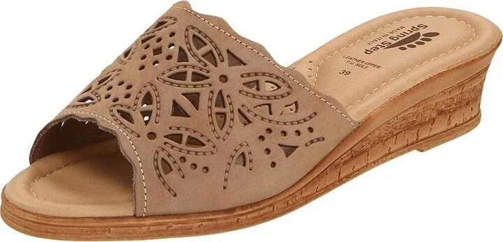 Spring Step Estella Women's Wedge Shoes Beige : EU 35 (US Women's 5) M, Leather - Image 2