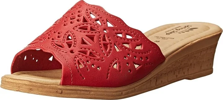 Spring Step Estella Women's Wedge Shoes Red : EU 37 (US Women's 6.5-7) M, Leather - Image 2