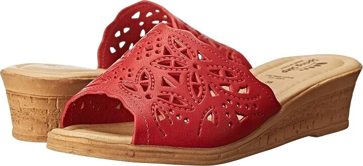 Spring Step Estella Women's Wedge Shoes Red : EU 37 (US Women's 6.5-7) M, Leather