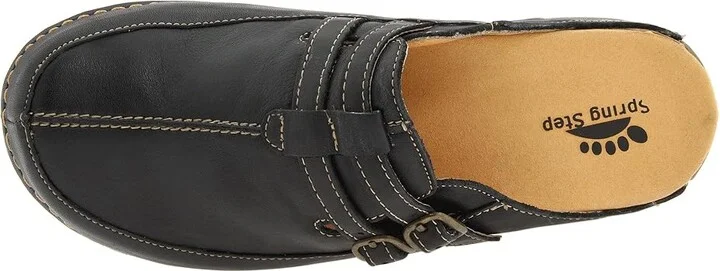 Spring Step Happy Women's Clog/Mule Shoes Black Leather : EU 36 (US Women's 5.5-6) M - Image 3