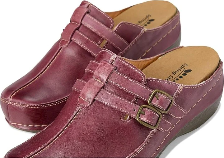 Spring Step Happy Women's Clog/Mule Shoes Bordeaux : EU 36 (US Women's 5.5-6) M, Leather - Image 8