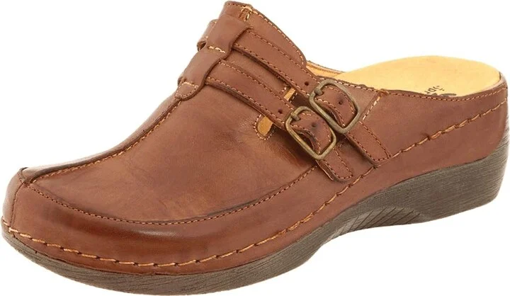 Spring Step Happy Women's Clog/Mule Shoes Medium Brown : EU 36 (US Women's 5.5-6) M, Leather - Image 2