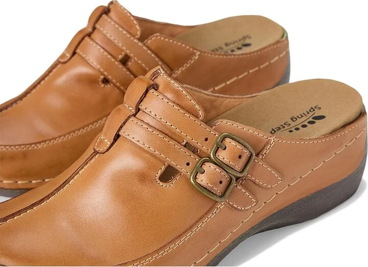 Spring Step Happy Women's Clog/Mule Shoes Medium Brown : EU 36 (US Women's 5.5-6) M, Leather - Image 8
