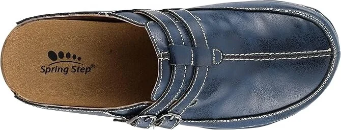 Spring Step Happy Women's Clog/Mule Shoes Navy : EU 36 (US Women's 5.5-6) M, Leather - Image 2
