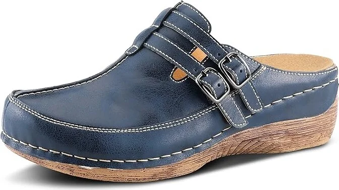 Spring Step Happy Women's Clog/Mule Shoes Navy : EU 36 (US Women's 5.5-6) M, Leather