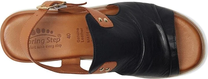 Spring Step Locals Women's Sandals Black : EU 39 (US Women's 8.5) M, Leather - Image 2