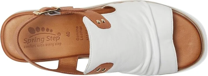 Spring Step Locals Women's Sandals White : EU 39 (US Women's 8.5) M, Leather - Image 2