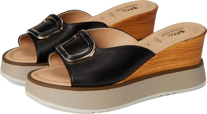Spring Step Newwell Women's Sandals Black : EU 37 (US Women's 6.5-7) M, Leather