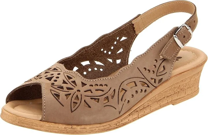Spring Step Orella Women's Wedge Shoes Beige Nubuck : EU 35 (US Women's 5) M, Suede - Image 2