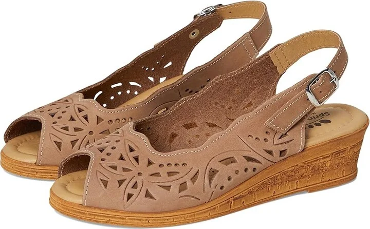 Spring Step Orella Women's Wedge Shoes Beige Nubuck : EU 35 (US Women's 5) M, Suede