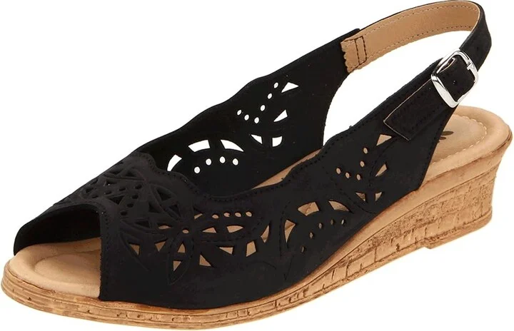 Spring Step Orella Women's Wedge Shoes Black Nubuck : EU 35 (US Women's 5) M, Suede - Image 2