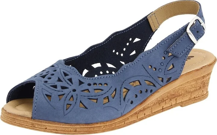 Spring Step Orella Women's Wedge Shoes Blue Nubuck : EU 42 (US Women's 10.5-11) M, Suede - Image 2