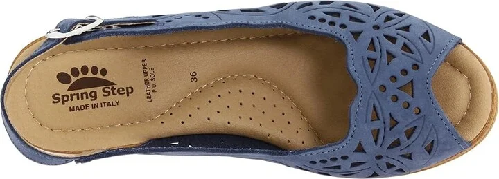 Spring Step Orella Women's Wedge Shoes Blue Nubuck : EU 42 (US Women's 10.5-11) M, Suede - Image 3