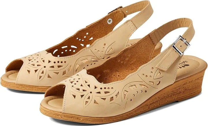 Spring Step Orella Women's Wedge Shoes Light Yellow Nubuck : EU 35 (US Women's 5) M, Suede