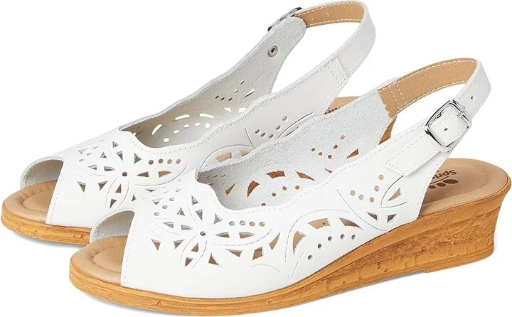 Spring Step Orella Women's Wedge Shoes White Leather : EU 35 (US Women's 5) M