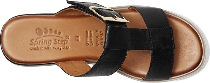 Spring Step Seaport Women's Sandals Black : EU 39 (US Women's 8.5) M, Leather/Rubber - Image 2