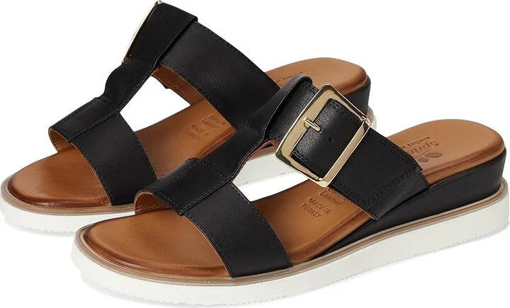 Spring Step Seaport Women's Sandals Black : EU 39 (US Women's 8.5) M, Leather/Rubber
