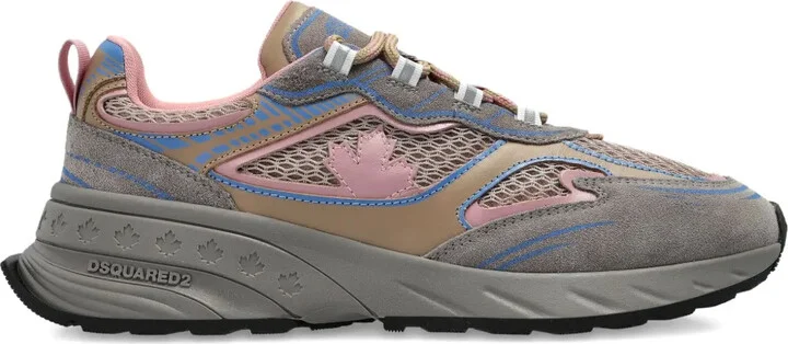 Sprinter suede-leather mesh sneakers