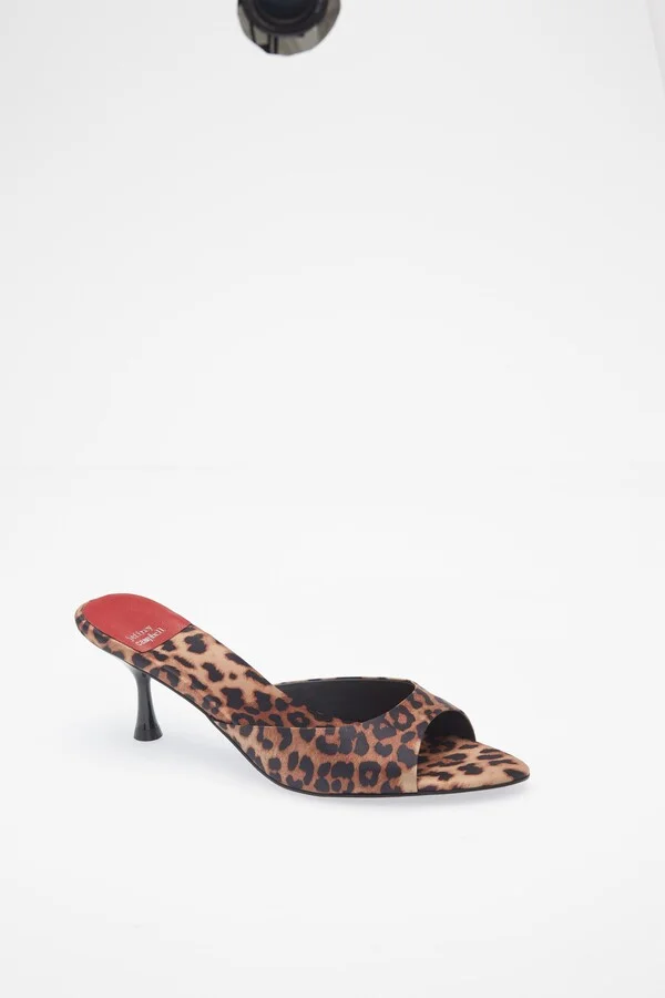 Beige Black Cheetah Satin