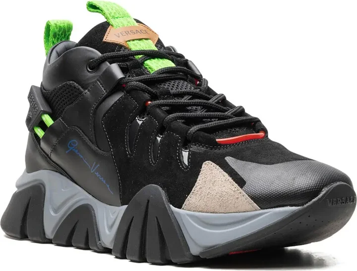 Squalo "Black/Fluorescent Green" sneakers - Image 2