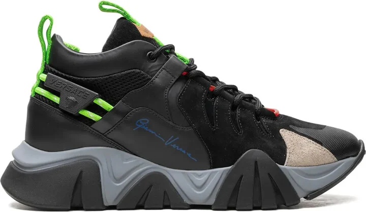 Squalo "Black/Fluorescent Green" sneakers