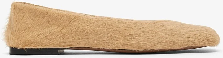 Square beige ballet flats