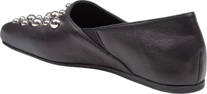 ' Square Closed Slipper Shoe In Leather With Applied Studs - Image 3
