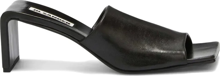 Square Open-Toe Leather Sandals