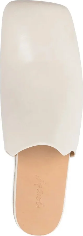 Square-Shape Leather Mules - Image 4