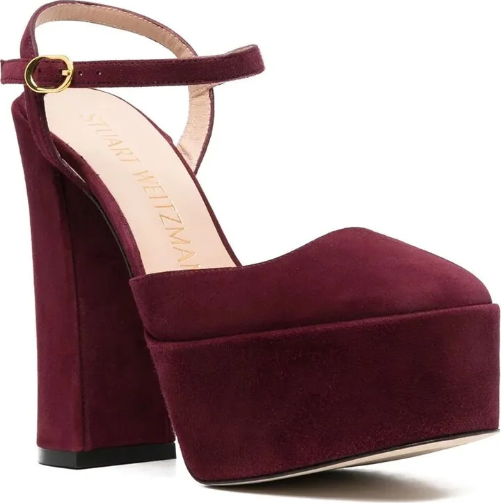 Square-Toe 115mm Suede Platform Pumps - Image 2