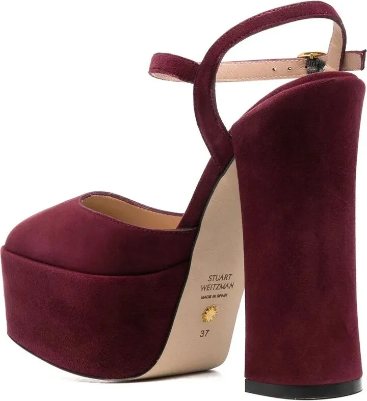Square-Toe 115mm Suede Platform Pumps - Image 3