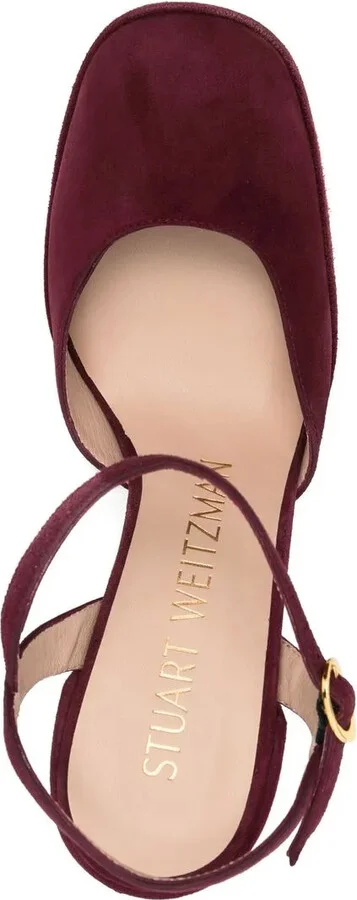 Square-Toe 115mm Suede Platform Pumps - Image 4