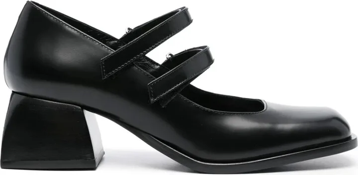 Square-Toe 50mm Leather Pumps