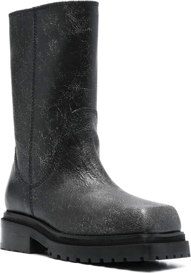 Square-Toe 70mm Leather Boots - Image 2
