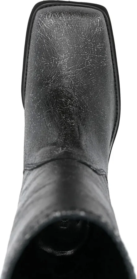 Square-Toe 70mm Leather Boots - Image 4