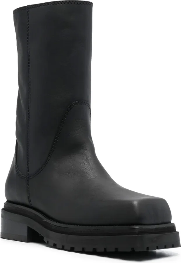 Square-Toe 70mm Leather Boots - Image 2
