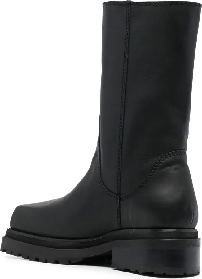 Square-Toe 70mm Leather Boots - Image 3