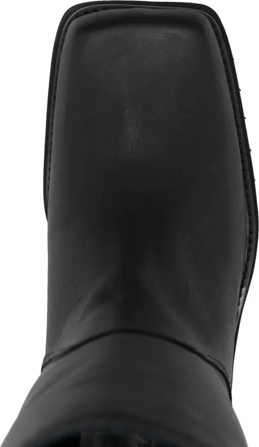 Square-Toe 70mm Leather Boots - Image 4