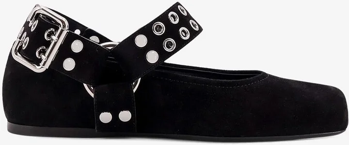 Square-Toe Biker Ballet Flats