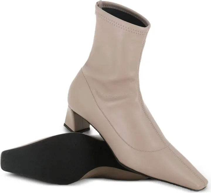 Square-Toe Block-Heel Boots - Image 4