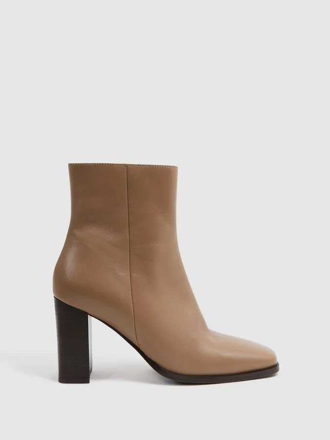 Square Toe Block Heel Boots