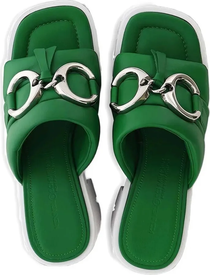Square-Toe Block-Heel Sandals - Image 3