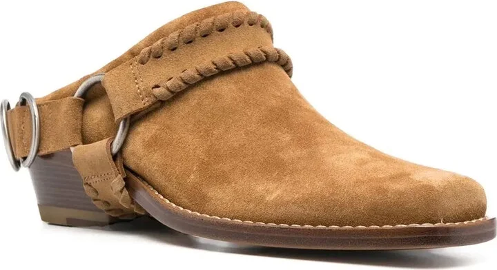 Square-Toe Buckle-Strap Mules - Image 2