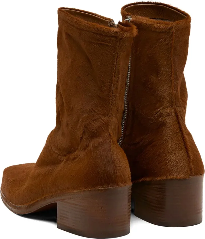 Square-Toe Calf Hair Boots - Image 4