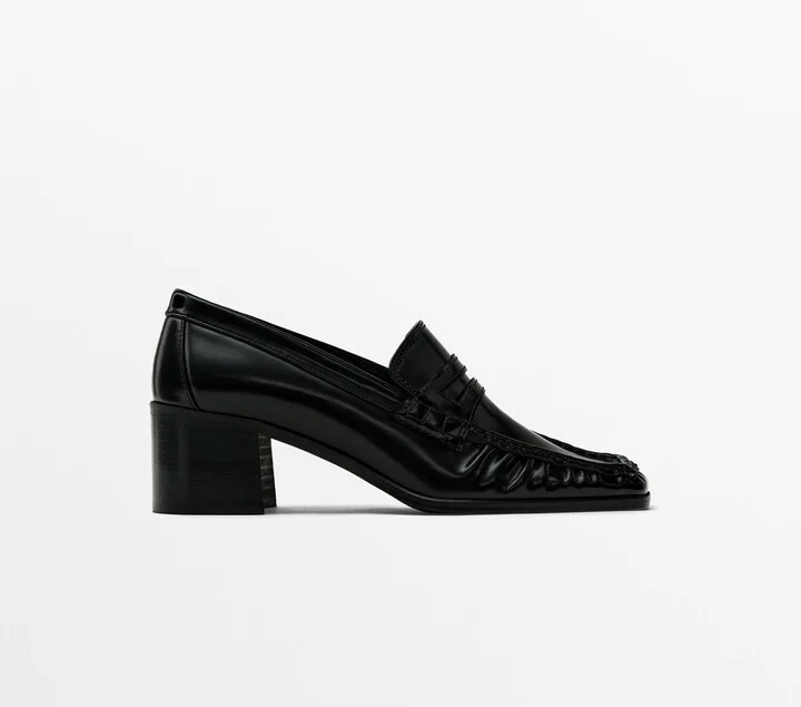 Square-Toe Heeled Loafers - Image 2