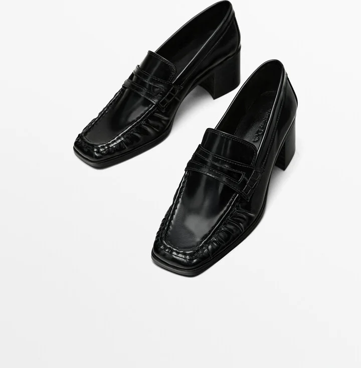 Square-Toe Heeled Loafers - Image 3