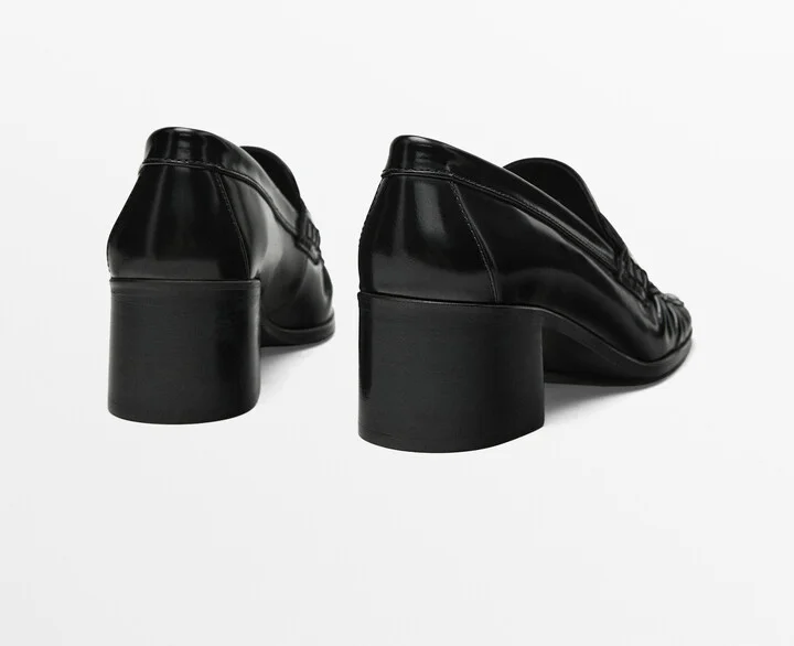 Square-Toe Heeled Loafers - Image 4
