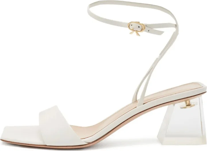 Square-Toe Heeled Sandals