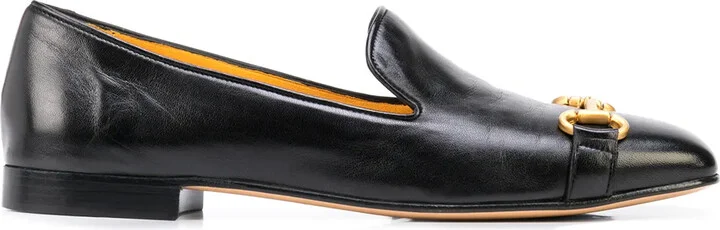 Square-Toe Horsebit Loafers