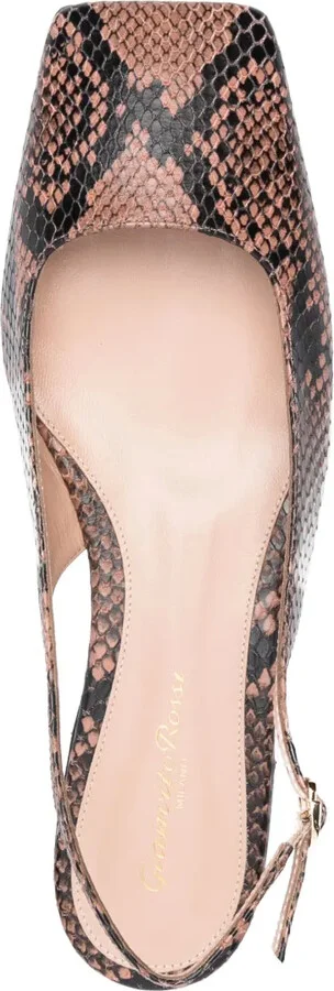 Square-Toe Leather Ballerina Shoes - Image 4